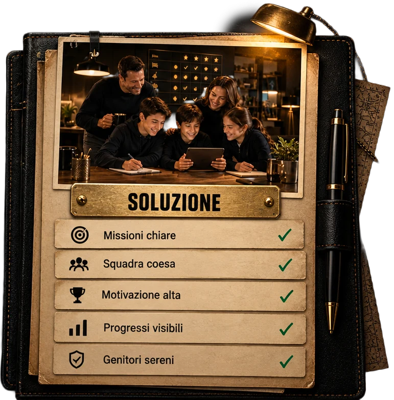 Die Lösung: die Familie wird ein Team, die Hausarbeit wird zur Mission mit Punkten und Taschengeld, und die Ergebnisse sind sichtbar